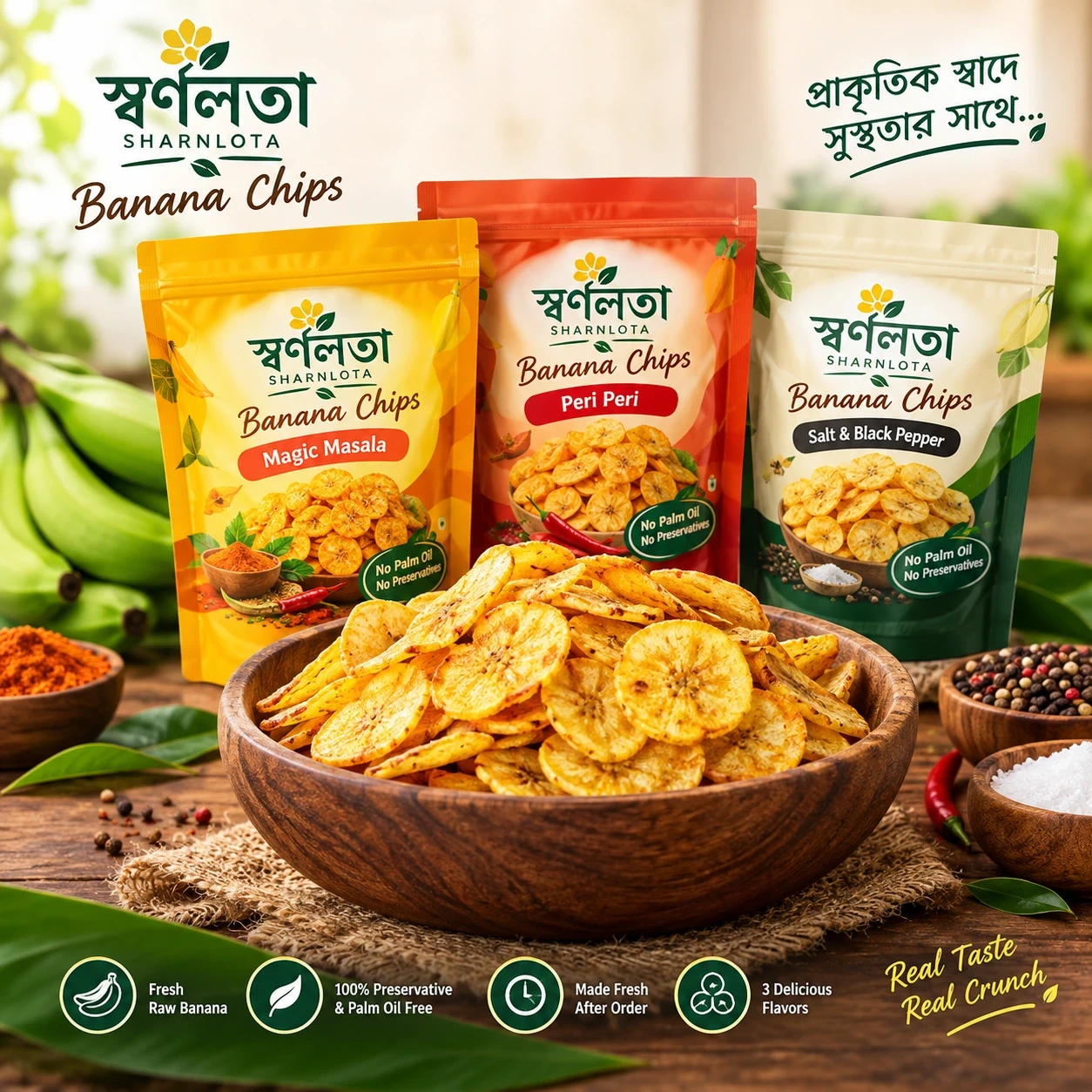 স্বর্ণলতা বানানা চিপস (Sharnolota Banana Chips)